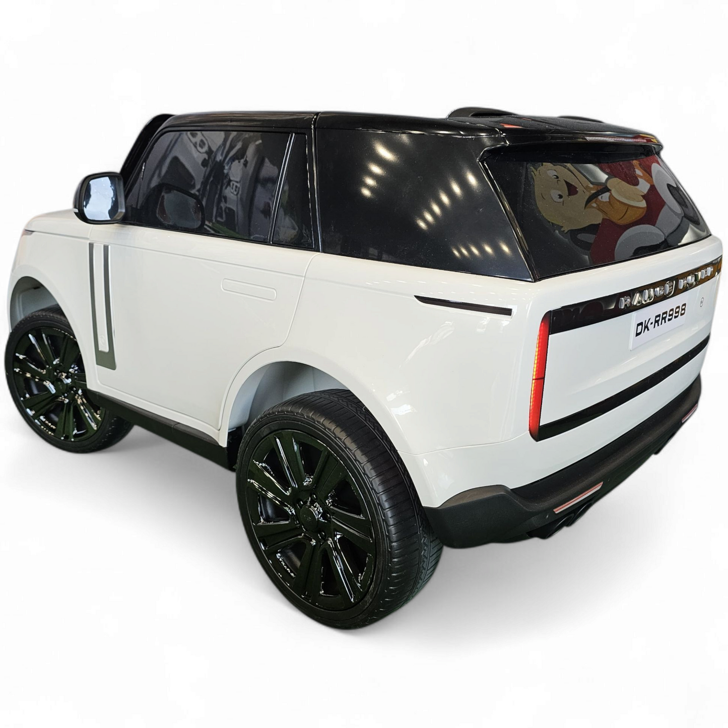 Carro elétrico para criança RANGE ROVER SV 4X4 12v14ah Branco 2 Lugares c/ RODAS DE BORRACHA & ASSENTO EM PELE