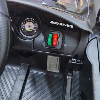 Carro Elétrico para Criança MERCEDES GTR MINI 12v BATERIA DE LITIO Preto c/ RODAS DE BORRACHA & ASSENTO EM PELE