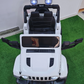 Carro Elétrico para Criança SPEED WRANGLER 4x4 Branco 12v c/ RODAS DE BORRACHA & ASSENTO EM PELE