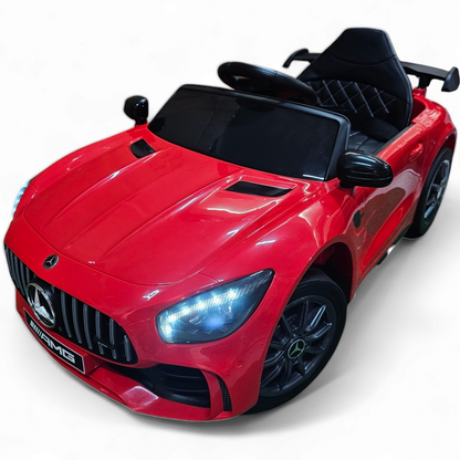 Carro Elétrico para Criança MERCEDES GTR MINI 12v BATERIA DE LITIO Vermelho c/ RODAS DE BORRACHA & ASSENTO EM PELE