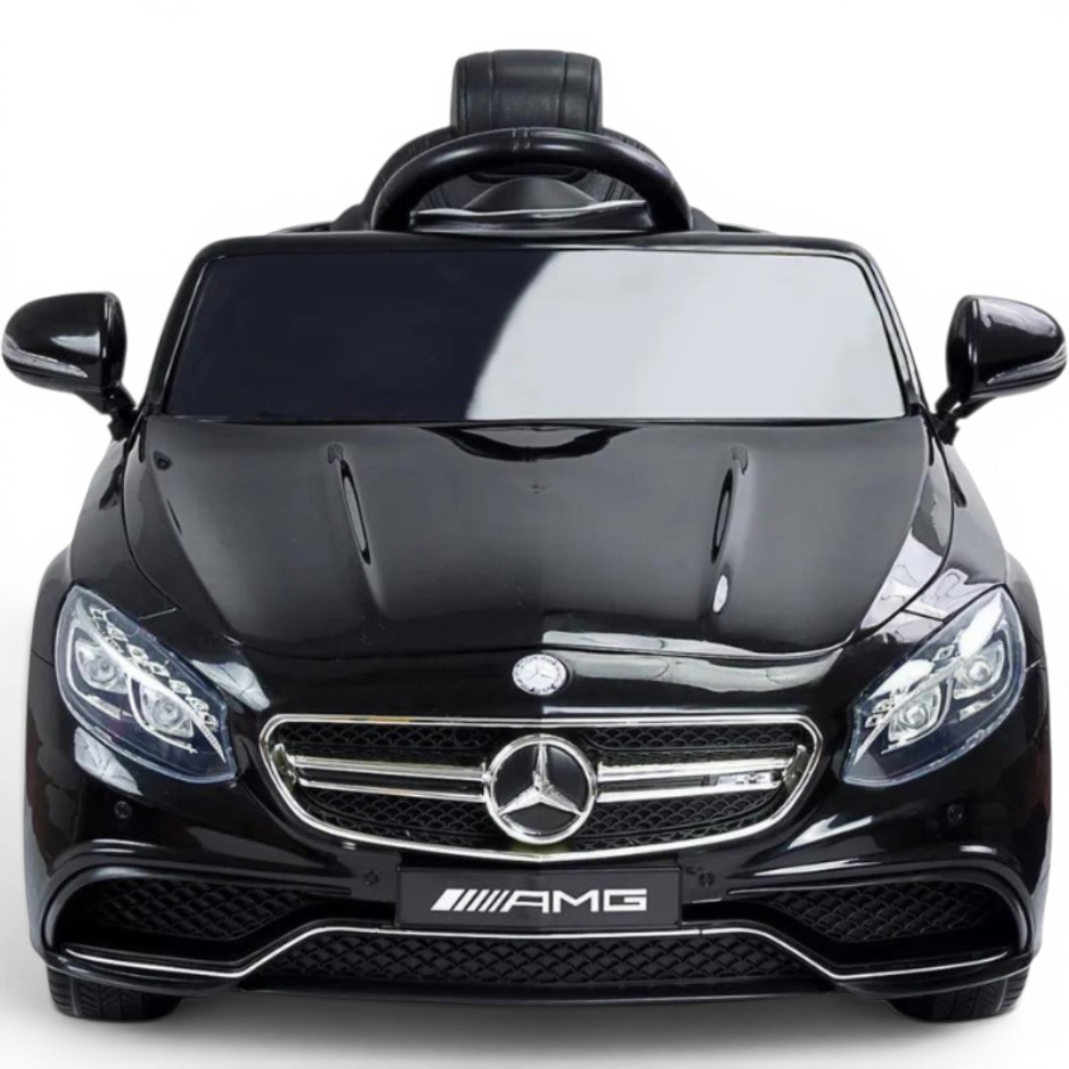 Carro Elétrico para Criança MERCEDES S63 12v Preto Metalizado c/ RODAS DE BORRACHA & ASSENTO EM PELE