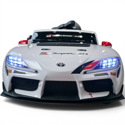 Carro Elétrico para Criança TOYOTA GR SUPRA GT4 12v Branco c/ RODAS DE BORRACHA & ASSENTO EM PELE