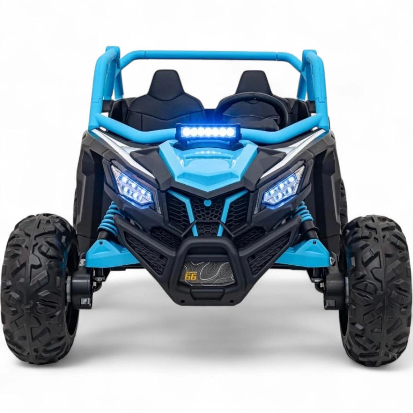 Carro Elétrico para Criança MAVERICK STYLE RR 4x4 24v Azul c/ RODAS DE BORRACHA & ASSENTO EM PELE