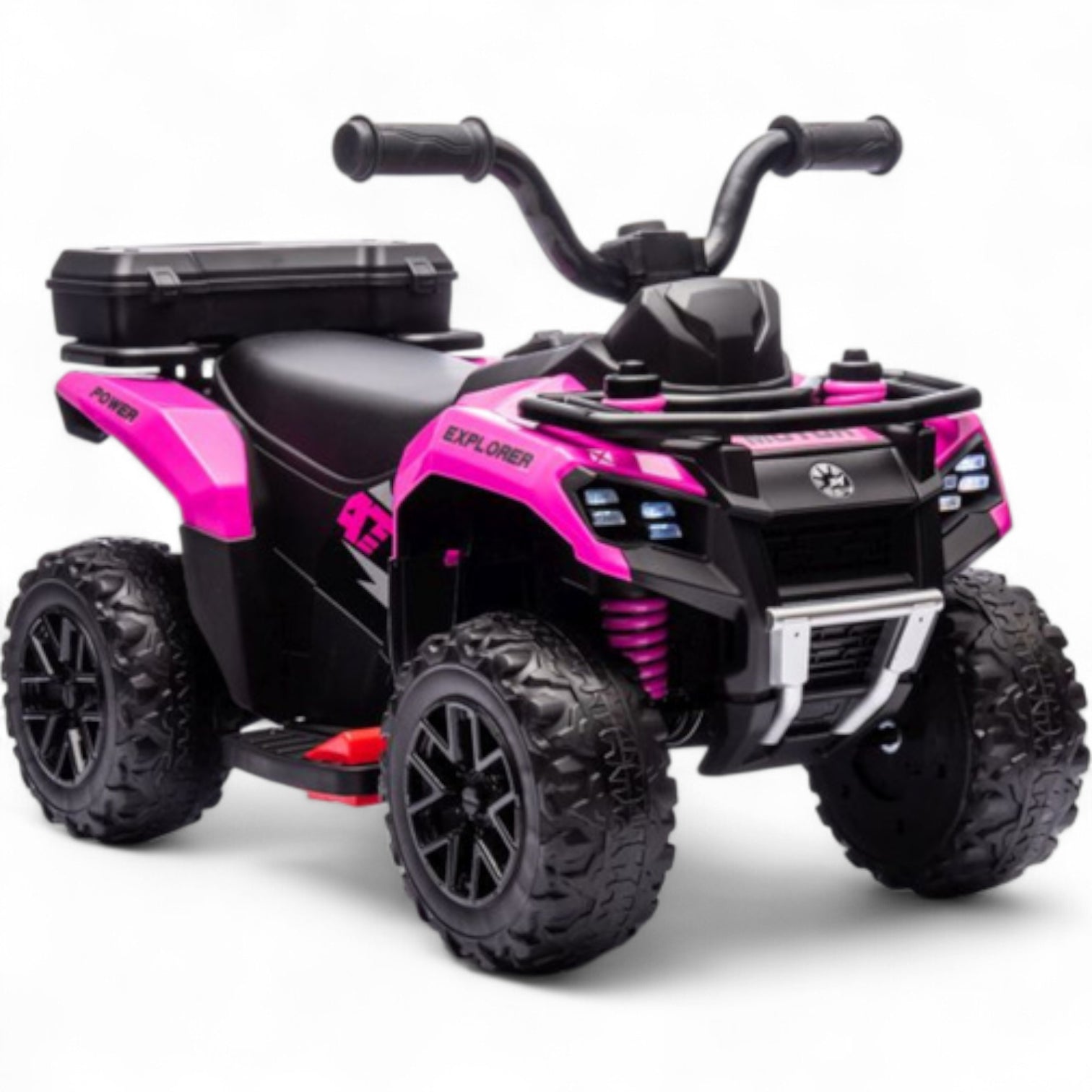 Mini Moto 4 Elétrica para Crianças LITTLE EXPLORER 6v Rosa c/ RODAS DE BORRACHA