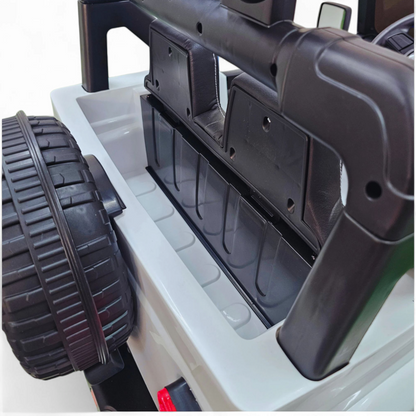 Carro Elétrico para Criança SPEED WRANGLER 4x4 Branco 12v c/ RODAS DE BORRACHA & ASSENTO EM PELE