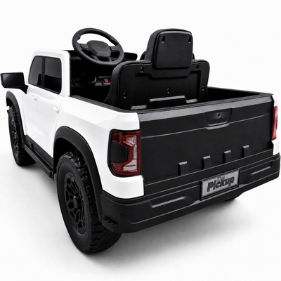 Carro Elétrico para Criança Range Raptor Style 12v Branco c/ RODAS DE BORRACHA & ASSENTO EM PELE