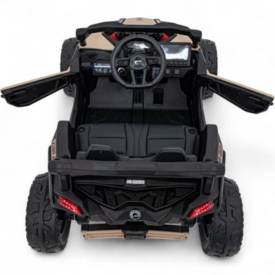 Carro Elétrico para Criança CAN-AM MAVERICK 4x4 24v Khaki c/ RODAS DE BORRACHA & ASSENTO EM PELE