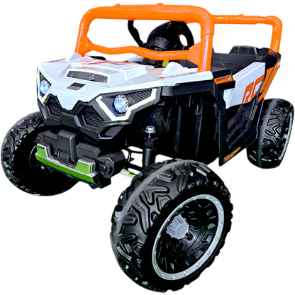 Carro Elétrico para Criança Buggy Lander Laranja 4x4 12v c/ RODAS DE BORRACHA & ASSENTO EM PELE