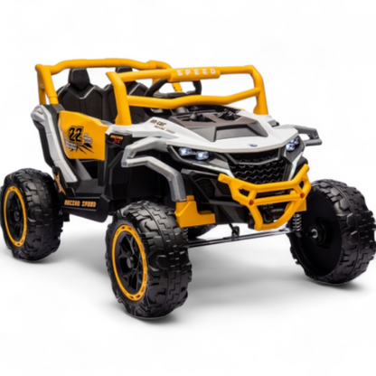 Carro Elétrico para Criança Buggy Speed Amarelo 4x4 12v c/ RODAS DE BORRACHA & ASSENTO EM PELE