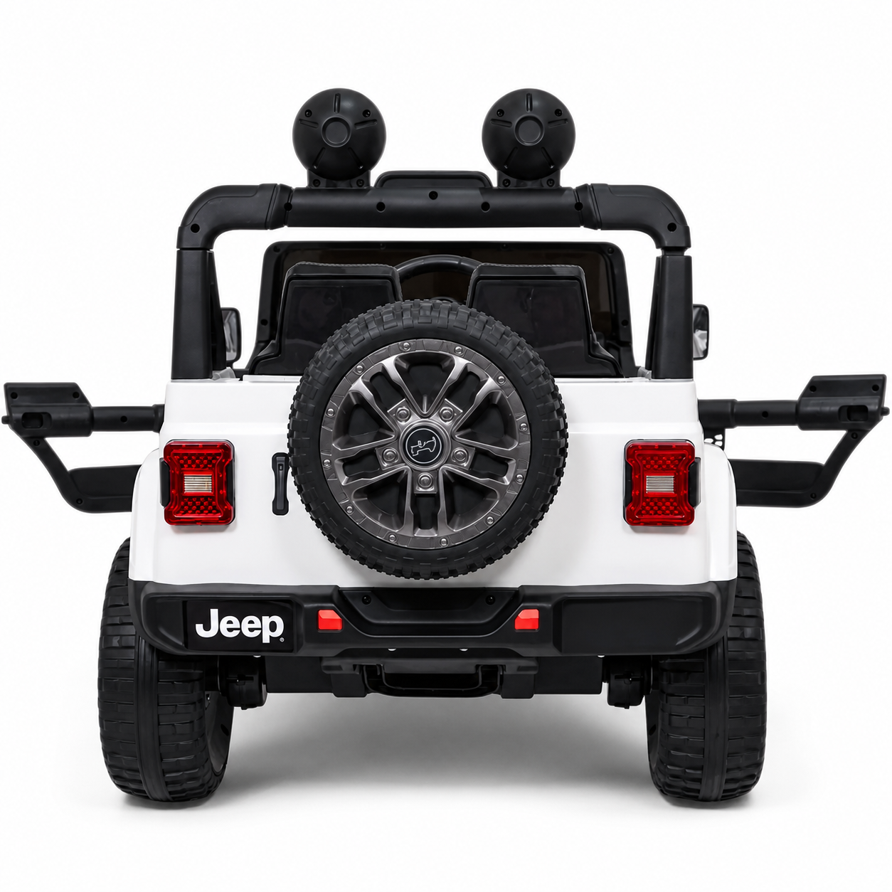 Carro Elétrico para Criança JEEP RUBICON 4x4 24v Branco c/ RODAS DE BORRACHA & ASSENTO EM PELE