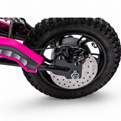 Mota Elétrica para Criança RAPTOR MX 36v Rosa c/ RODAS PNEUMÁTICAS E ASSENTO EM PELE