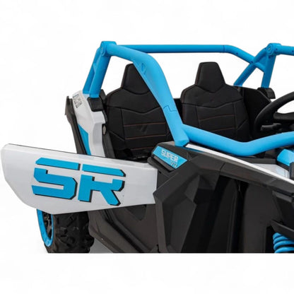 Carro Elétrico para Criança MAVERICK STYLE RR 4x4 24v Azul c/ RODAS DE BORRACHA & ASSENTO EM PELE