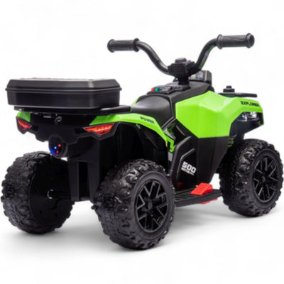Mini Moto 4 Elétrica para Crianças LITTLE EXPLORER 6v Verde c/ RODAS DE BORRACHA