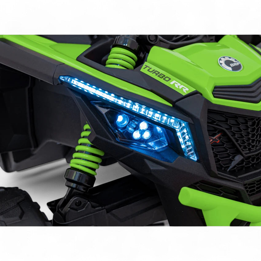 Carro Elétrico para Criança CAN-AM MAVERICK 4x4 24v Verde c/ RODAS DE BORRACHA & ASSENTO EM PELE