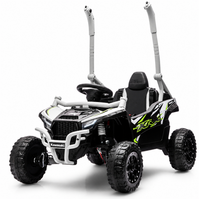 Carro Elétrico para Criança Buggy KAWASAKI 4x4 12v BATERIA DE LITIO Branco c/ RODAS DE BORRACHA & ASSENTO EM PELE