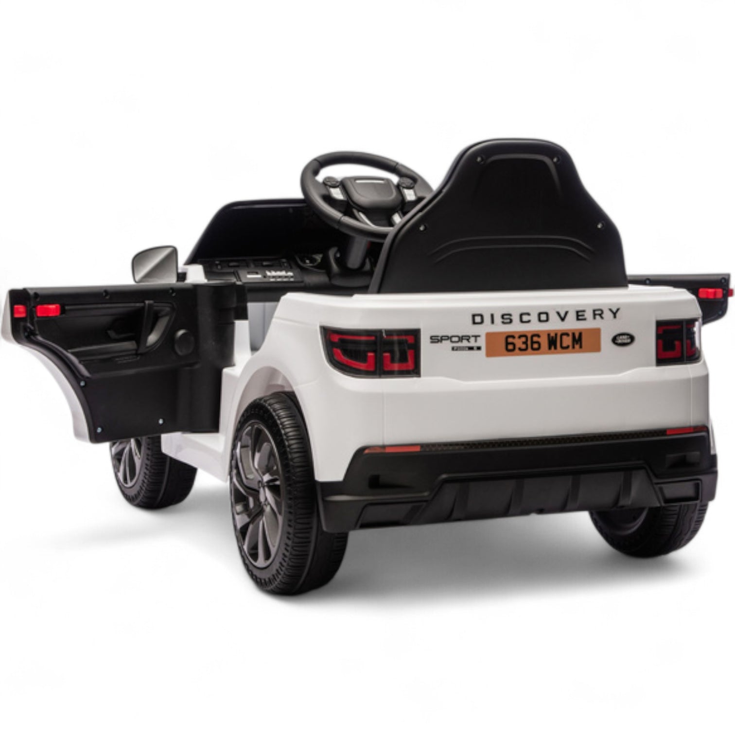 Carro Elétrico para Criança RANGE ROVER DISCOVERY 12v Branco c/ RODAS DE BORRACHA & ASSENTO EM PELE