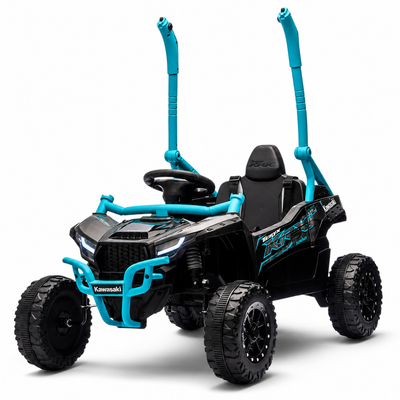Carro Elétrico para Criança Buggy KAWASAKI 4x4 12v BATERIA DE LITIO Azul c/ RODAS DE BORRACHA & ASSENTO EM PELE
