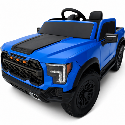 Carro Elétrico para Criança Range Raptor Style 12v Azul c/ RODAS DE BORRACHA & ASSENTO EM PELE