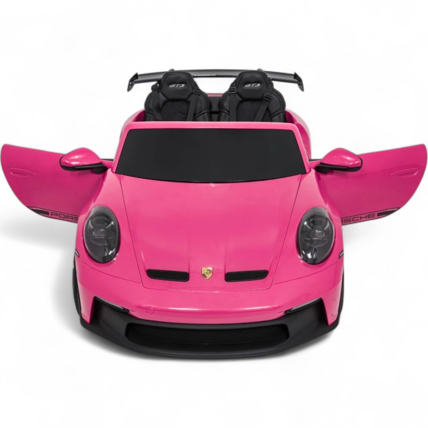 Carro Elétrico para Criança Porsche 911 GT3 24v STRONG XXL Rosa c/ Rodas de Borracha e Assento em Pele E Veludo