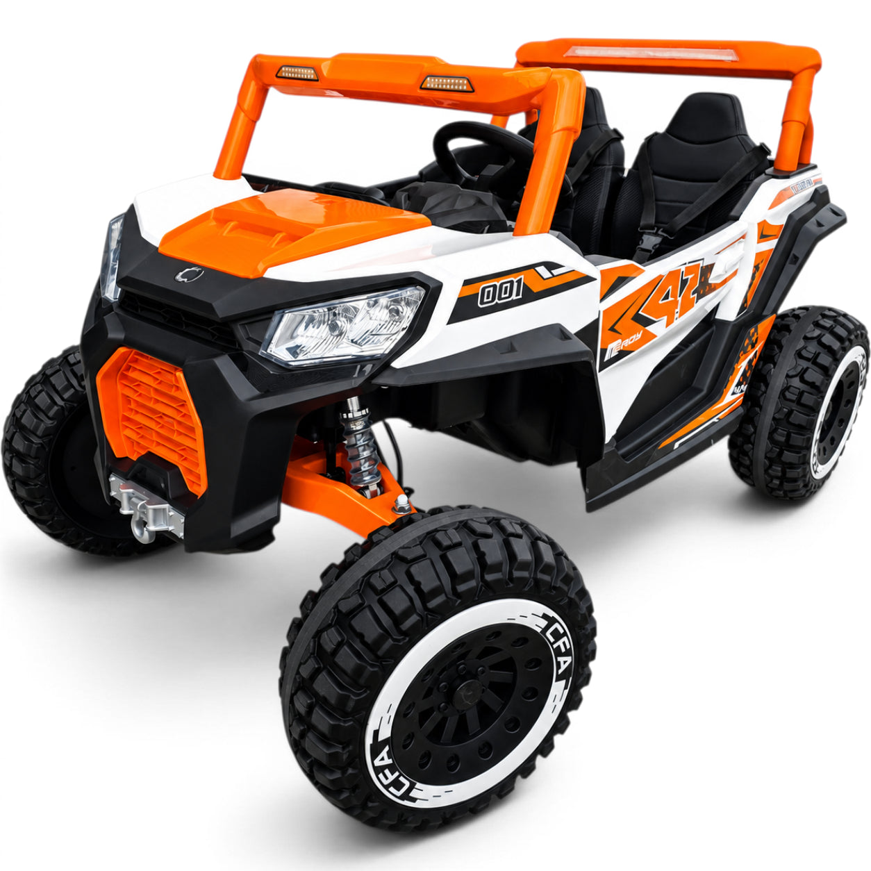 Carro Elétrico para Criança BUGGY PULSATING 4x4 24v Laranja c/ RODAS DE BORRACHA & ASSENTO EM PELE