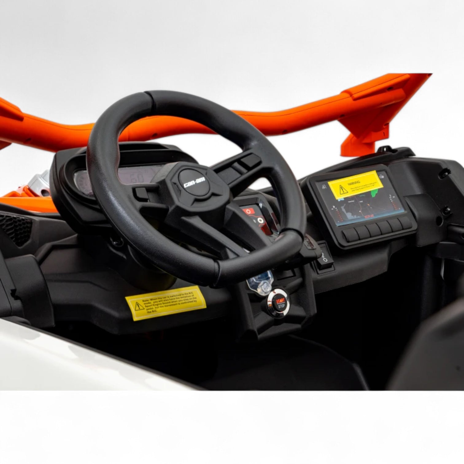 Carro Elétrico para Criança CAN-AM MAVERICK TURBO RR 4x4 24v Laranja c/ RODAS DE BORRACHA & ASSENTO EM PELE