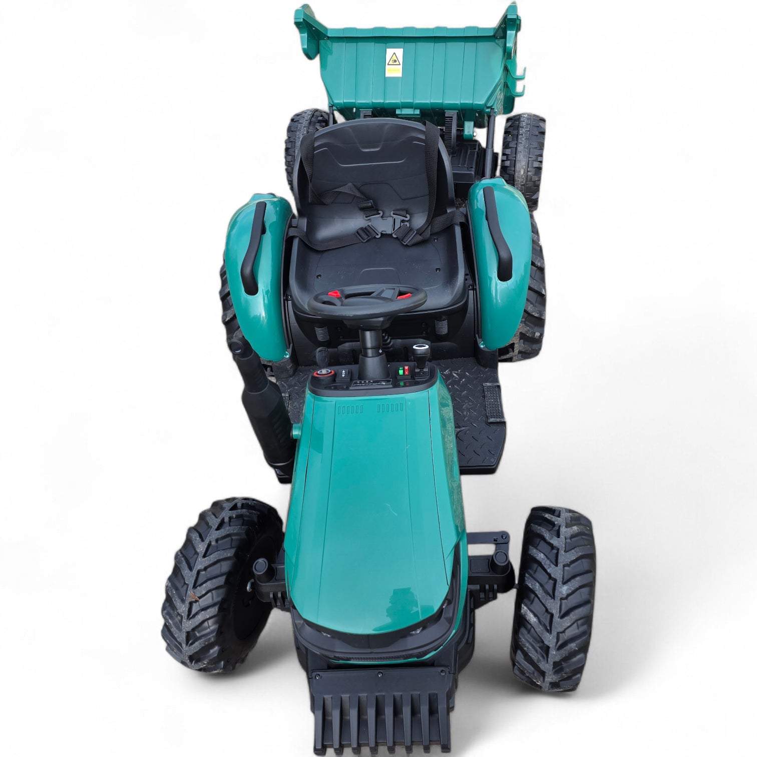 Trator Elétrico para Criança GROW c/ Atrelado 24v Verde Escuro c/ RODAS DE BORRACHA