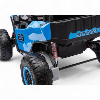 Carro Elétrico para Criança BUGGY TURBO SPORT 4x4 24v Azul c/ RODAS DE BORRACHA & ASSENTO EM PELE