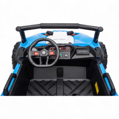 Carro Elétrico para Criança BUGGY TURBO SPORT 4x4 24v Azul c/ RODAS DE BORRACHA & ASSENTO EM PELE