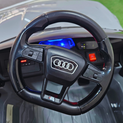 Carro Elétrico para Criança AUDI RS6 12v BATERIA DE LÍTIO Cinza c/ RODAS DE BORRACHA & ASSENTO EM PELE