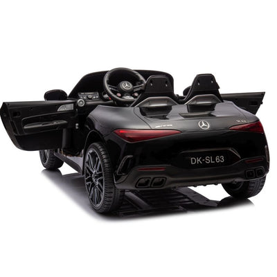 Carro Elétrico para Criança MERCEDES SL63 Preto 4x4 2 LUGARES 24v c/ RODAS DE BORRACHA & ASSENTO EM PELE