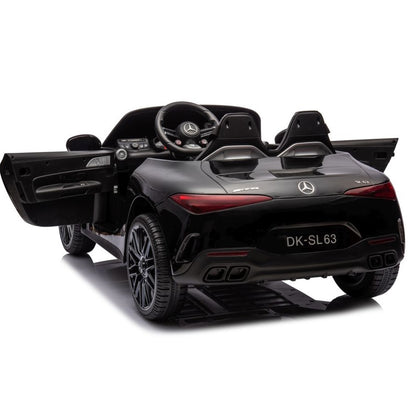 Carro Elétrico para Criança MERCEDES SL63 Preto 4x4 2 LUGARES 24v c/ RODAS DE BORRACHA & ASSENTO EM PELE