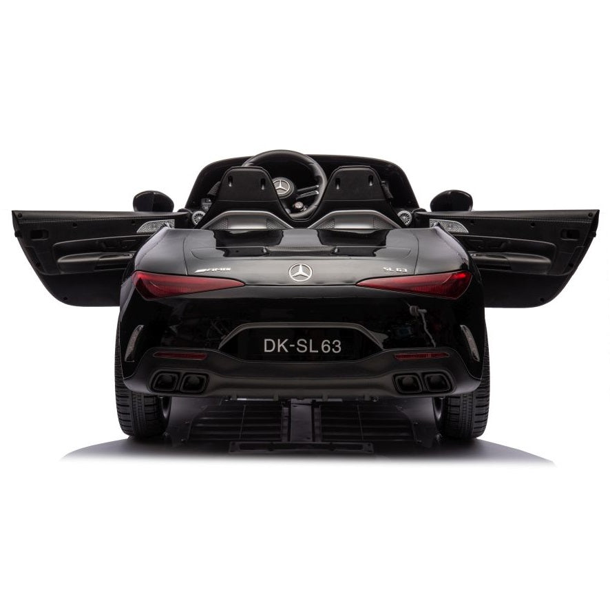 Carro Elétrico para Criança MERCEDES SL63 Preto 4x4 2 LUGARES 24v c/ RODAS DE BORRACHA & ASSENTO EM PELE