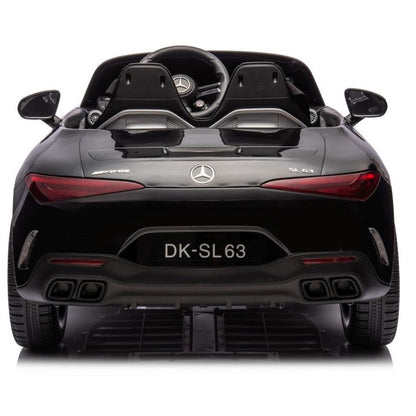 Carro Elétrico para Criança MERCEDES SL63 Preto 4x4 2 LUGARES 24v c/ RODAS DE BORRACHA & ASSENTO EM PELE