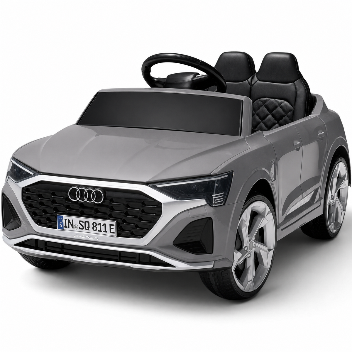 Carro Elétrico para Criança AUDI SQ8 12V Cinza c/ RODAS DE BORRACHA & ASSENTO EM PELE ECOLÓGICA