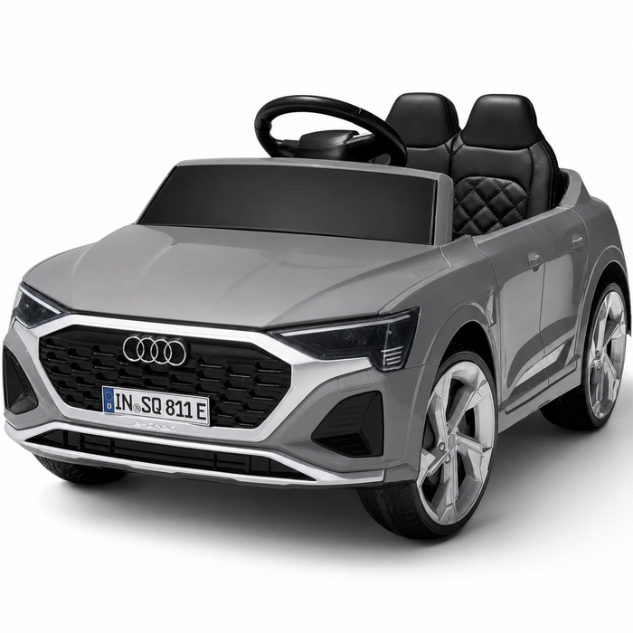 Carro Elétrico para Criança AUDI SQ8 12V Cinza c/ RODAS DE BORRACHA & ASSENTO EM PELE ECOLÓGICA