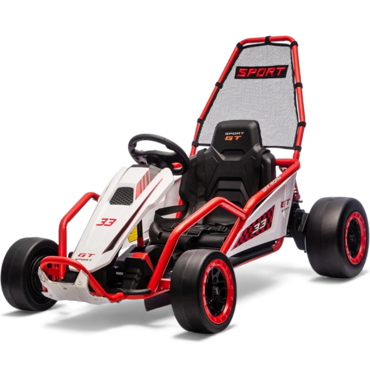 Kart Elétrico para Criança TORNADO 24v DRIFT Vermelho c/ Rodas de Borracha* & Assento em Pele