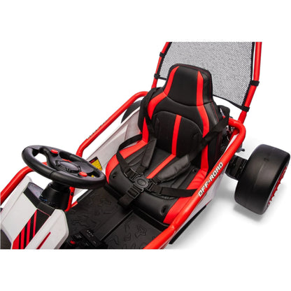Kart Elétrico para Criança TORNADO 24v DRIFT Vermelho c/ Rodas de Borracha* & Assento em Pele
