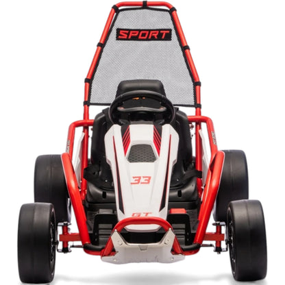 Kart Elétrico para Criança TORNADO 24v DRIFT Vermelho c/ Rodas de Borracha* & Assento em Pele