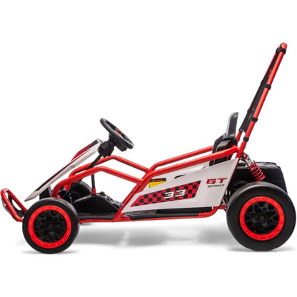 Kart Elétrico para Criança TORNADO 24v DRIFT Vermelho c/ Rodas de Borracha* & Assento em Pele