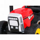 Trator Elétrico para Criança com Atrelado 12v Vermelho c/ RODAS DE BORRACHA & ASSENTO EM PELE