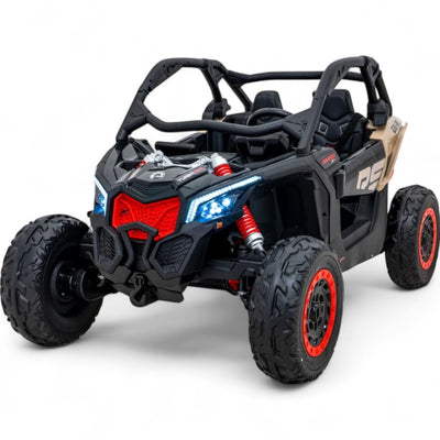 Carro Elétrico para Criança CAN-AM MAVERICK TURBO RR 4x4 24v Caqui c/ RODAS DE BORRACHA & ASSENTO EM PELE