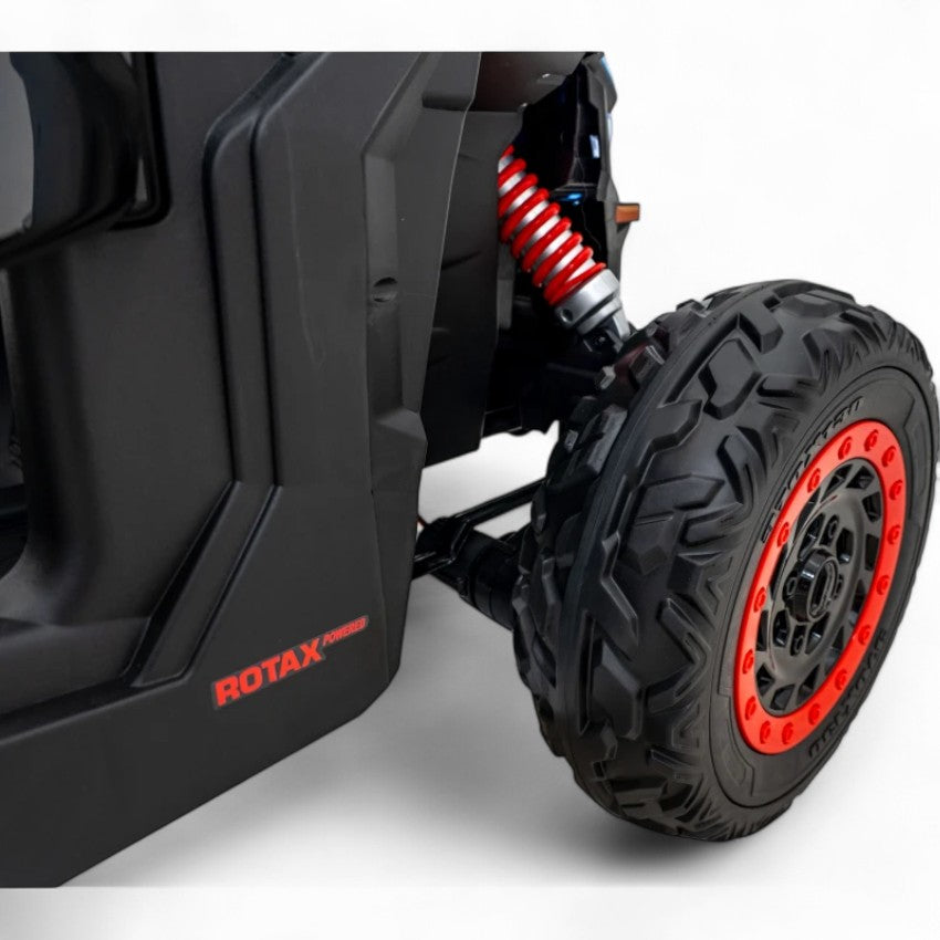 Carro Elétrico para Criança CAN-AM MAVERICK TURBO RR 4x4 24v Caqui c/ RODAS DE BORRACHA & ASSENTO EM PELE
