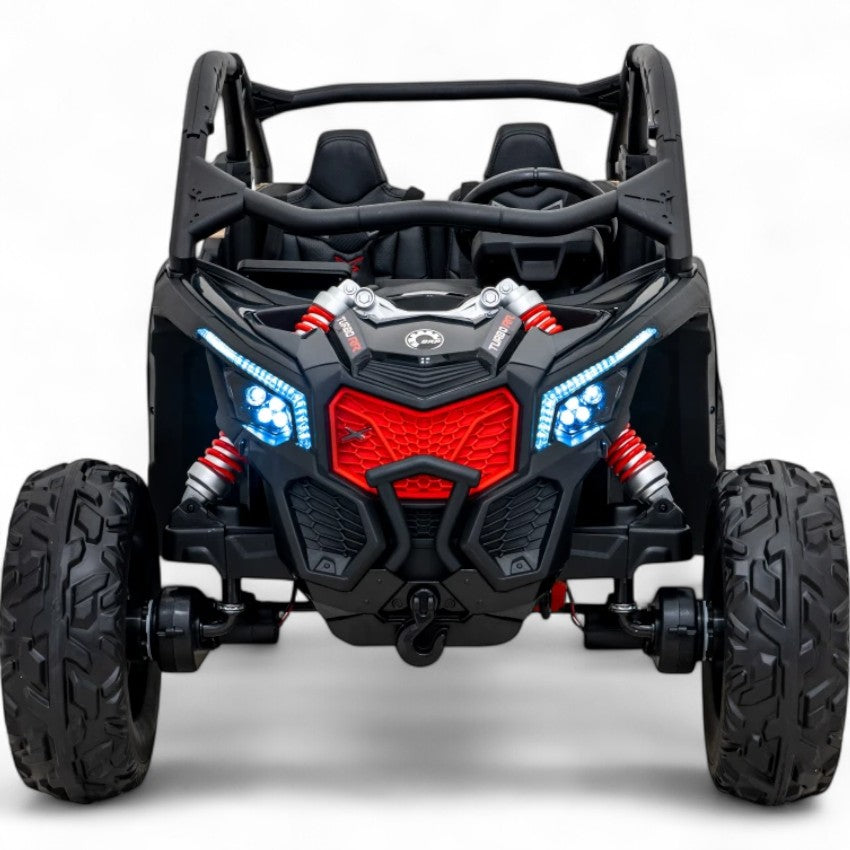 Carro Elétrico para Criança CAN-AM MAVERICK TURBO RR 4x4 24v Caqui c/ RODAS DE BORRACHA & ASSENTO EM PELE