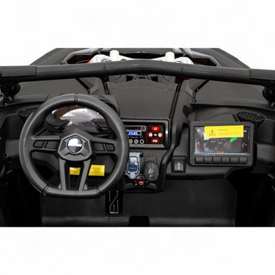 Carro Elétrico para Criança CAN-AM MAVERICK TURBO RR 4x4 24v Caqui c/ RODAS DE BORRACHA & ASSENTO EM PELE