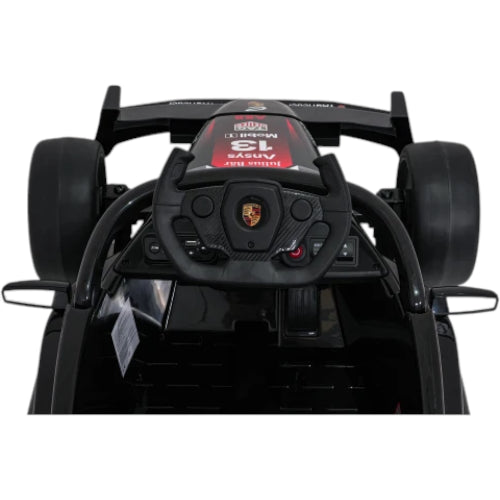 Carro elétrico para Criança Porsche Formula E c/ rodas de borracha e assento em pele