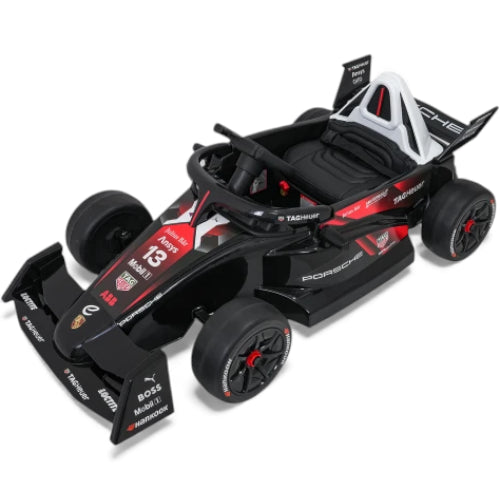 Carro elétrico para Criança Porsche Formula E c/ rodas de borracha e assento em pele
