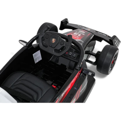 Carro elétrico para Criança Porsche Formula E c/ rodas de borracha e assento em pele