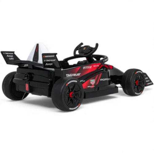 Carro elétrico para Criança Porsche Formula E c/ rodas de borracha e assento em pele