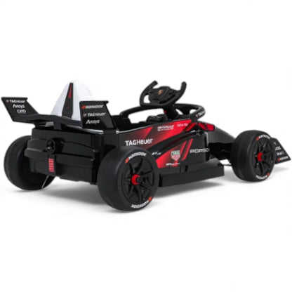 Carro elétrico para Criança Porsche Formula E c/ rodas de borracha e assento em pele