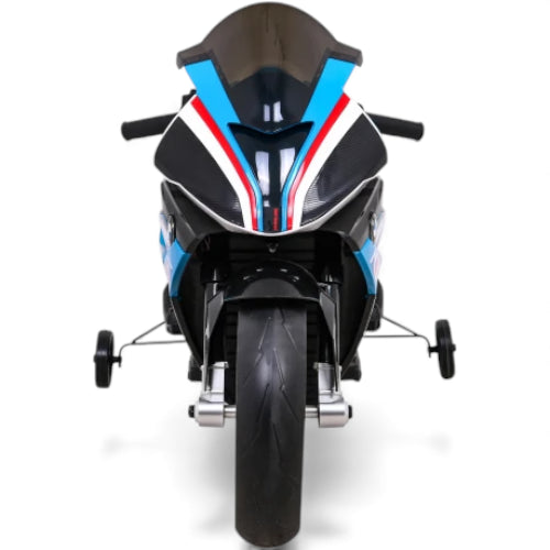 Moto Elétrica para Criança BMW HP4 12v Azul c/ Rodas de Borracha & Assento em Pele